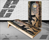 Wicked Wire 2nd Amendment Gun Flag Camo Cornhole Boards