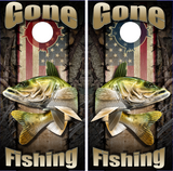 Wicked Wire American Walleye Fish Camo UV Direct Print Cornhole Tops