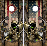 Wicked Wire Bow Reaper Hunt Camo Flag UV Direct Print Cornhole Tops