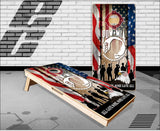 Wicked Wire POW Patriotic Vets Flag Cornhole Boards