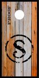 Wood Planks Letter Cornhole Wrap