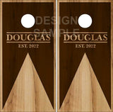 Wood Stain Triangle Name UV Direct Print Cornhole Tops