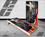 Wooden Cross Flag Pull Cornhole Boards