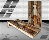 Yellow lab Hunting Wood Cornhole Boards
