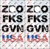 Zero Fcks Given American Flag Cornhole Wrap
