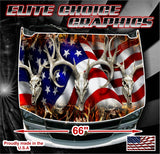 American Buck Obliteration Skull Blaze Vinyl Hood Wrap Bonnet Decal Sticker Graphic Universal Fit