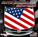 American Flag Flat Vinyl Hood Wrap Bonnet Decal Sticker Graphic Universal Fit