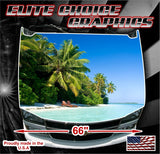 Beach Paradise Vinyl Hood Wrap Bonnet Decal Sticker Graphic Universal Fit