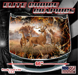 Deer Buck Obliteration Skull Blaze Camo Vinyl Hood Wrap Bonnet Decal Sticker Graphic Universal Fit