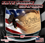 Eagle constitution American Flag Vinyl Hood Wrap Bonnet Decal Sticker Graphic Universal Fit