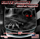 Skeleton Skull Crawl Reaper Vinyl Hood Wrap Bonnet Decal Sticker Graphic Universal Fit