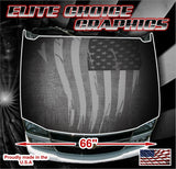Tattered American Flag Vinyl Hood Wrap Bonnet Decal Sticker Graphic Universal Fit