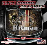 Wicked Wire Hitman Reaper Hunt Camo Flag Vinyl Hood Wrap Bonnet Decal Sticker Graphic Universal Fit