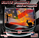 American Bow Hunter Sunset Vinyl Hood Wrap Bonnet Decal Sticker Graphic Universal Fit