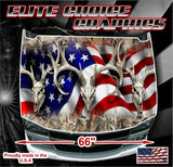 American Buck Obliteration Skull Vinyl Hood Wrap Bonnet Decal Sticker Graphic Universal Fit