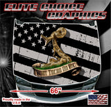 Dont Tread On Me Distressed Flag Vinyl Hood Wrap Bonnet Decal Sticker Graphic Universal Fit