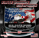 Honor Vets Patriotic Flag 2 Vinyl Hood Wrap Bonnet Decal Sticker Graphic Universal Fit