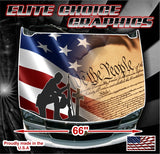 Patriotic American Flag Vinyl Hood Wrap Bonnet Decal Sticker Graphic Universal Fit