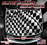 Racing Checkered Flag Vinyl Hood Wrap Bonnet Decal Sticker Graphic Universal Fit