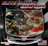 Reaper American Flag Eagle Camo Vinyl Hood Wrap Bonnet Decal Sticker Graphic Universal Fit