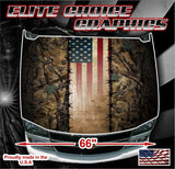 Wicked Wire Camo Flag Vinyl Hood Wrap Bonnet Decal Sticker Graphic Universal Fit