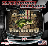 Wicked Wire Fishing Bass Camo Flag Vinyl Hood Wrap Bonnet Decal Sticker Graphic Universal Fit