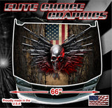 Wicked Wire Gun Wings Camo Flag Vinyl Hood Wrap Bonnet Decal Sticker Graphic Universal Fit