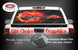 Guitar On Fire Rear Window Graphic Tint Decal Sticker Truck SUV Van Car