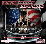 Honor Our Heros Soldier Cross Vinyl Hood Wrap Bonnet Decal Sticker Graphic Universal Fit