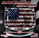 American Flag Cubed Vinyl Hood Wrap Bonnet Decal Sticker Graphic Universal Fit