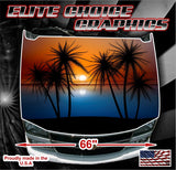 Beach Sunset Vinyl Hood Wrap Bonnet Decal Sticker Graphic Universal Fit