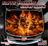 Tribal Skull Flames Vinyl Hood Wrap Bonnet Decal Sticker Graphic Universal Fit