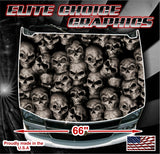 Wicked Skull Wall Vinyl Hood Wrap Bonnet Decal Sticker Graphic Universal Fit