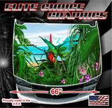 Tropical Beach Paradise Vinyl Hood Wrap Bonnet Decal Sticker Graphic Universal Fit