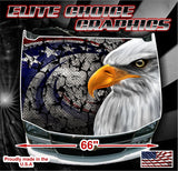 American Eagle Cracks Vinyl Hood Wrap Bonnet Decal Sticker Graphic Universal Fit