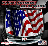 American Flag Curl Vinyl Hood Wrap Bonnet Decal Sticker Graphic Universal Fit