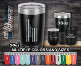 American Flag Tattered Custom Laser Engraved Tumbler