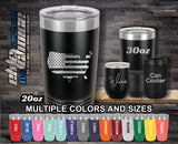 Tattered Flag USA Custom Laser Engraved Tumbler