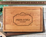 Family Name Crest 2 Personalized Wood Cutting Board