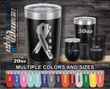 Breast Cancer Awareness Ribbon Custom Laser Engraved Tumbler
