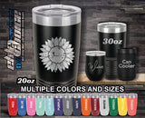 Distressed Sunflower Custom Laser Engraved Tumbler