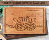 Infinity Knot Family Name Personalized Wood Cutting Board