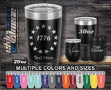 1776 With Stars Custom Laser Engraved Tumbler