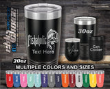 Fishaholic Bass Custom Laser Engraved Tumbler