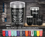 Old Man Veteran Eagle Custom Laser Engraved Tumbler