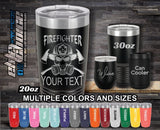 Firefighter Skull Custom Laser Engraved Tumbler