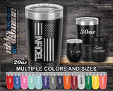 Infidel Military American Flag Custom Laser Engraved Tumbler