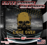 Game Over Skull Apocolypse Vinyl Hood Wrap Bonnet Decal Sticker Graphic Universal Fit