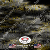 Chameleon Hex 2 Yellow 15"x52" or 24"x52" Truck/Pattern Print Tree Real Camouflage Sticker Roll or Sheet