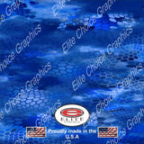 Chameleon Hex 3 Blue 15"x52" or 24"x52" Truck/Pattern Print Tree Real Camouflage Sticker Roll or Sheet